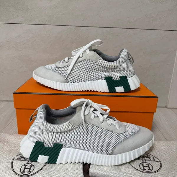 [BUNJANG] Hermès Bouncing Sneakers Green Mesh Suede Size 41 / 에르메스 바운싱 41 그린 메쉬스위이드