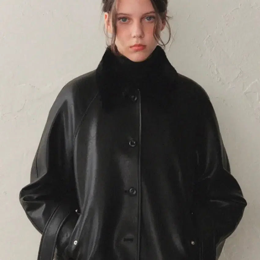 [BUNJANG] Oros Leather Fur Jacket / 오로 레더 퍼자켓