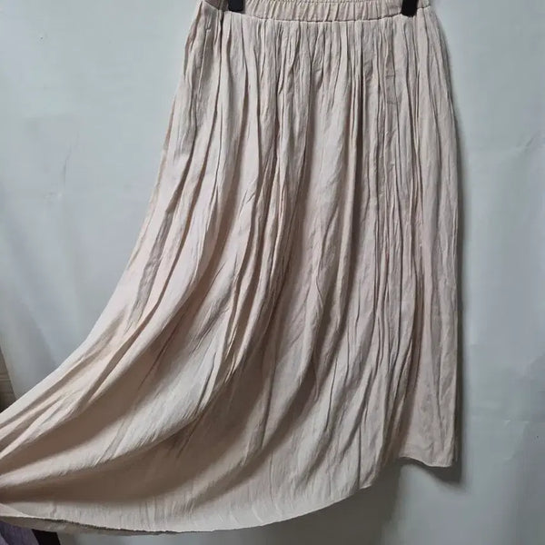 [BUNJANG] Beige Long Pleated Skirt / 베이지색 롱 플리츠 스커트 개당