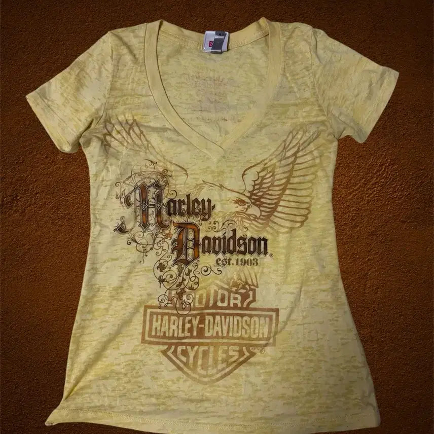 [BUNJANG] Harley-Davidson Women's Short-Sleeve T-Shirt Lemon Core / 할리데이비슨 여성 반팔티 레몬코어