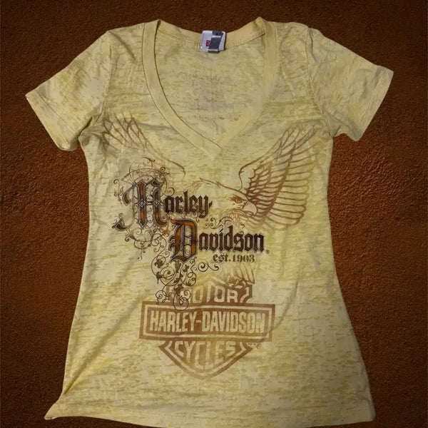 [BUNJANG] Harley-Davidson Women's Short-Sleeve T-Shirt Lemon Core / 할리데이비슨 여성 반팔티 레몬코어