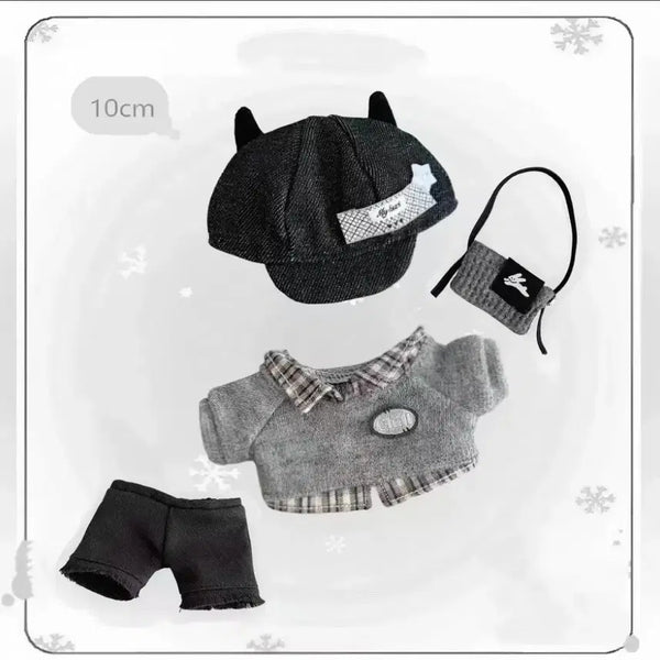 [BUNJANG] 10cm Plush Doll Clothes Set - Devil Casual / 10cm 솜인형옷 세트 악마 캐주얼 떨깅 떨옷
