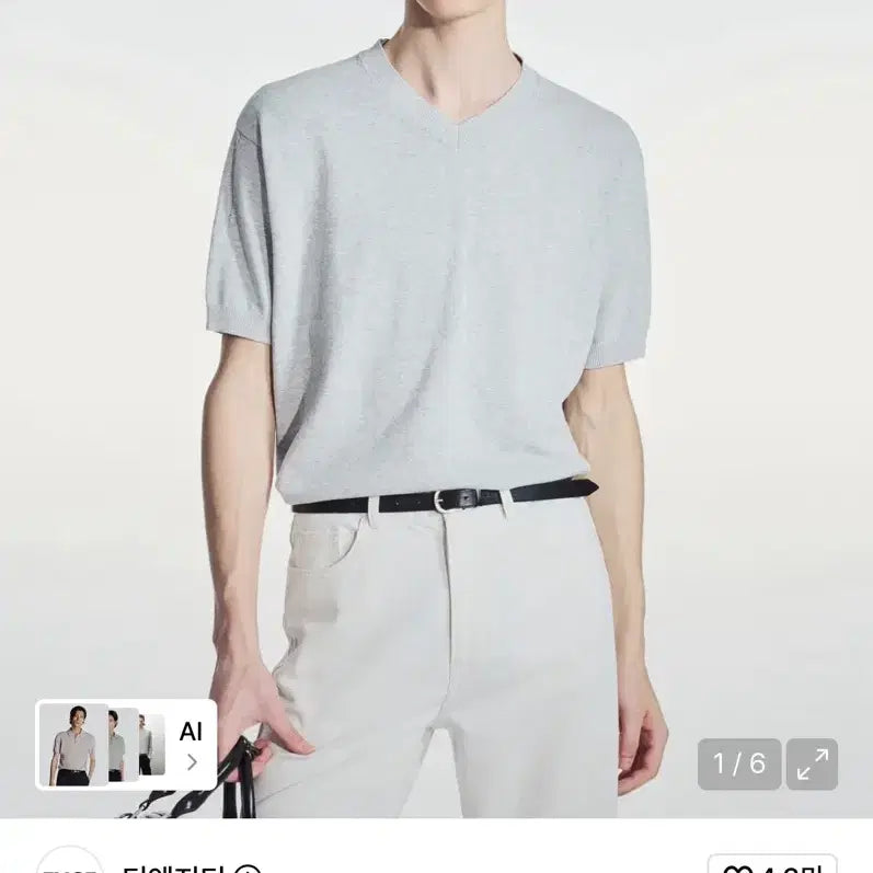 [BUNJANG] Tngt V-Neck Short Sleeve Knit (New) / 새상품)Tngt 반팔 V넥니트 110팔아요