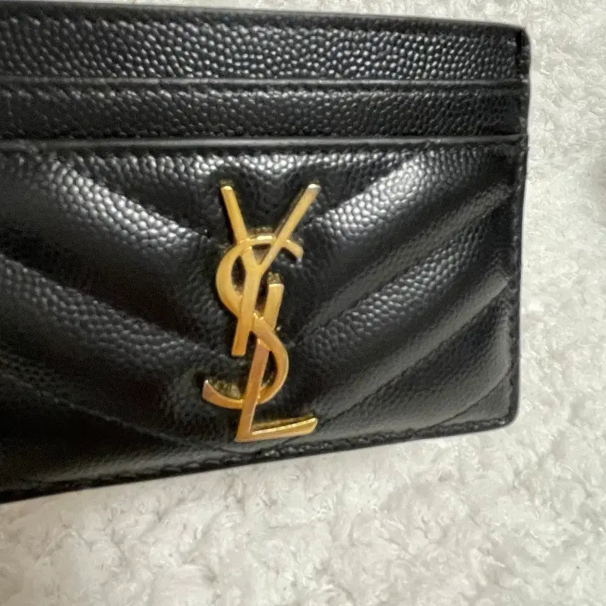 [BUNJANG] Saint Laurent Quilted YSL Logo Card Holder Black / 입생로랑 카드지갑 블랙