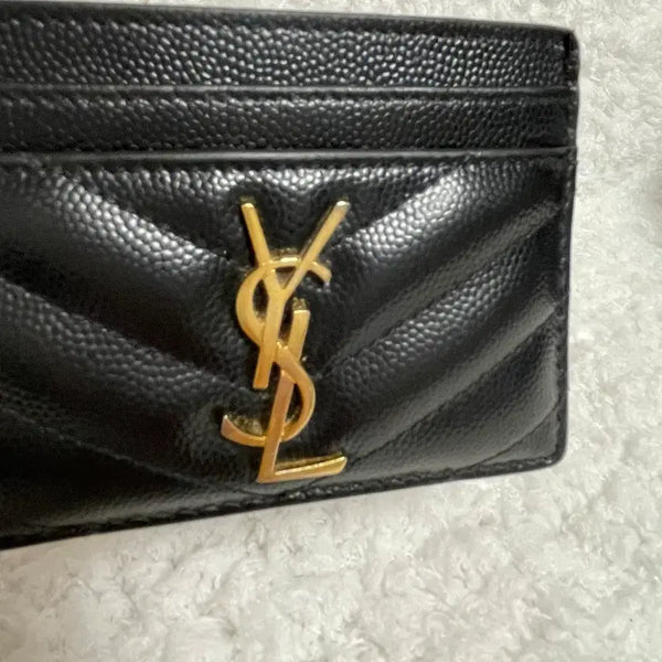 [BUNJANG] Saint Laurent Quilted YSL Logo Card Holder Black / 입생로랑 카드지갑 블랙
