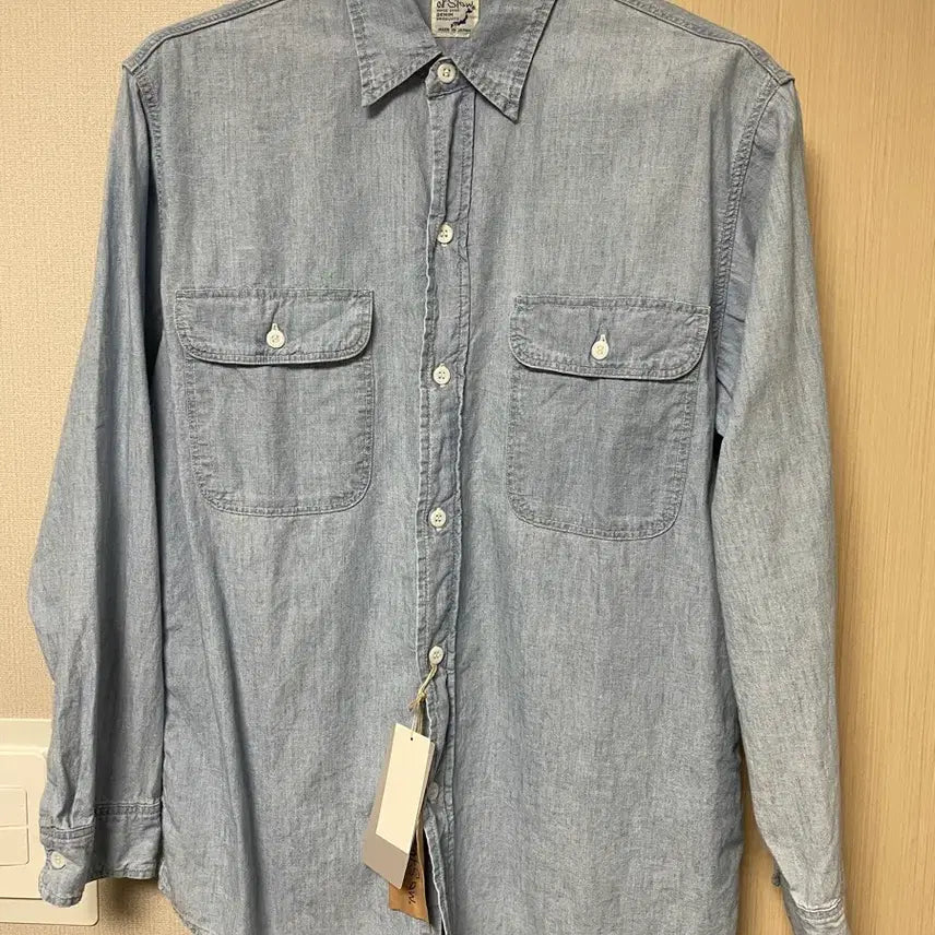 [BUNJANG] OrSlow Chambray Shirt Bleach Size 2 / 오어슬로우 샴브레이 셔츠 블리치 2사이즈