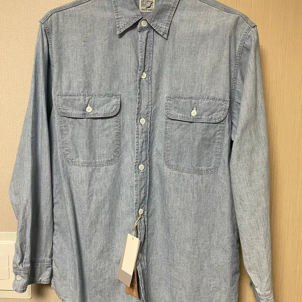 [BUNJANG] OrSlow Chambray Shirt Bleach Size 2 / 오어슬로우 샴브레이 셔츠 블리치 2사이즈