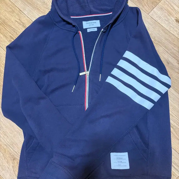 [BUNJANG] Thom Browne Navy Hoodie Zip-up / 톰브라운 후드 집업 네이비
