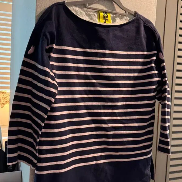 [BUNJANG] Lucky Chouette Striped Knit Sweater / 럭키슈에뜨 단가라 니트