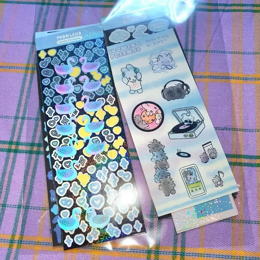 [BUNJANG] Blue Scrap Stickers Bundle Set / 다꾸 스티커 블루 자투리 모음 랜봉 일괄
