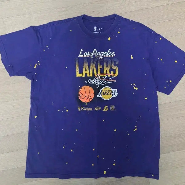 [BUNJANG] Nike Los Angeles Lakers Purple T-Shirt XL / (중고) 나이키 LA 레이커스 퍼플 반팔 티셔츠 xl(110사이즈)