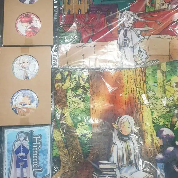 [BUNJANG] Frieren: Beyond Journey's End Goods Bundle - Desk Mat, Can Badges, Acrylic Stand / 장송의 프리렌,굿즈,장패드,캔배지,아크릴스탠드,새제품