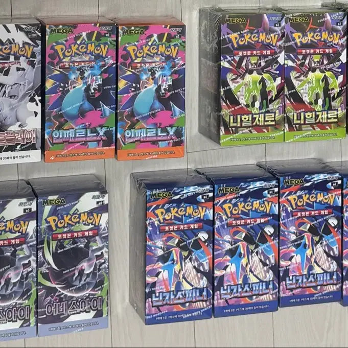 [BUNJANG] Pokemon Card Booster Boxes (Sealed) - Various Series / 포켓몬카드 미개봉 (슈링크O) 판매 (메가드림, 인페르노, 블랙볼트, 화이트플레어, 어비스아이, 로켓단의영광, 니힐제로, 닌자스피너, 스페셜)