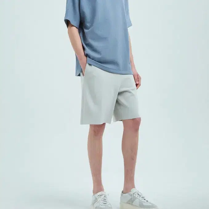 [BUNJANG] Time Homme Light Gray Knit Shorts / 타임옴므 니트 반바지