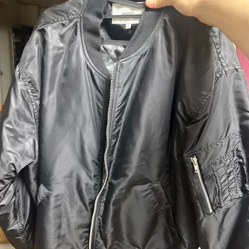[BUNJANG] Black MA-1 Cropped Flight Jacket / 블랙 ma-1 크롭 항공점퍼