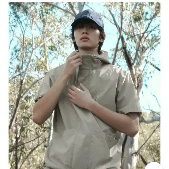 [BUNJANG] Snow Peak Route Hoodie Short Sleeve Anorak Gray XL / 스노우피크 루트 후드 반팔 아노락 Gray