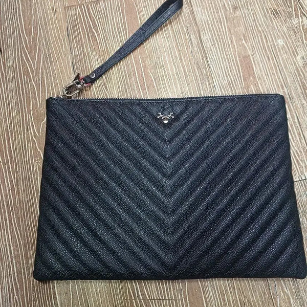 [BUNJANG] Maison de Yuga Black Quilted Clutch Bag / 메종드유가방 클러치백 블랙 퀼팅