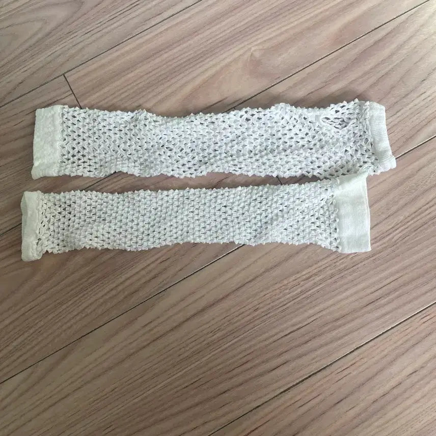 [BUNJANG] Mesh Arm Warmers (White) / 일본 그물 망사 암워머 화이트
