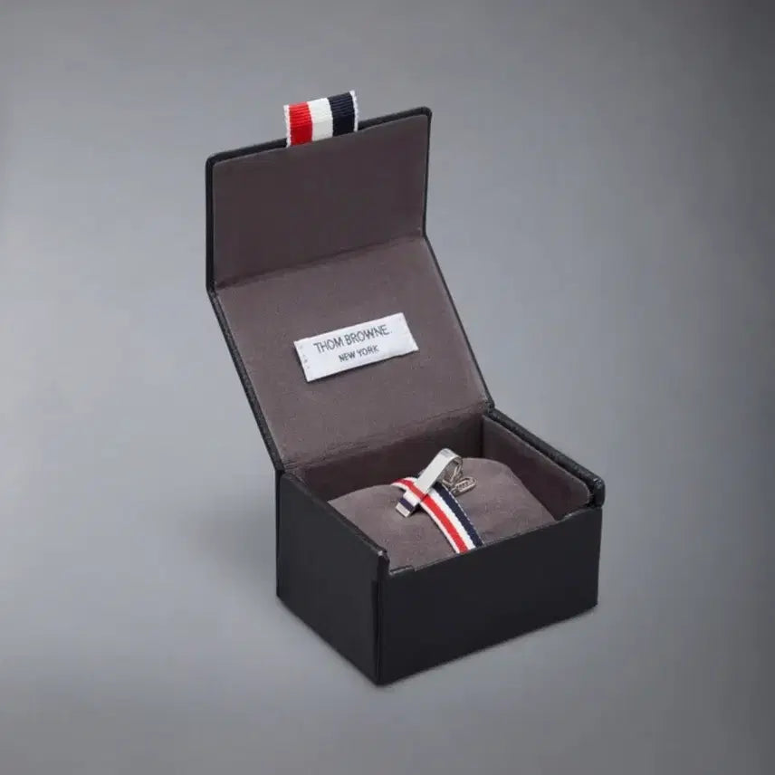 [BUNJANG] Thom Browne Silver Enamel Stripe Short Tie Bar / [판매] 톰브라운 실버 에나멜 스트라이프 숏 타이바