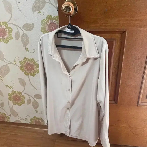 [BUNJANG] Ririco Basic Daily Fit Shirt Beige / 리리앤코 셔츠 88-110