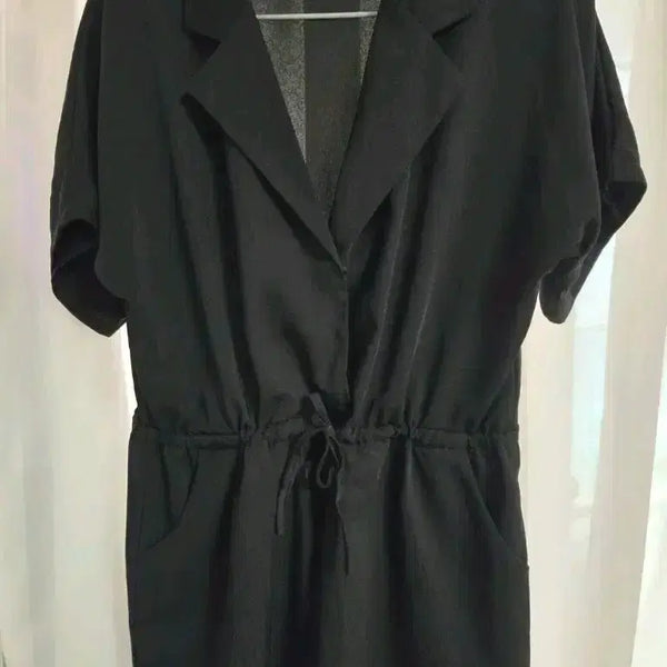 [BUNJANG] Black Short Sleeve Shorts Jumpsuit L / 블랙 반팔 반바지 점프수트 L
