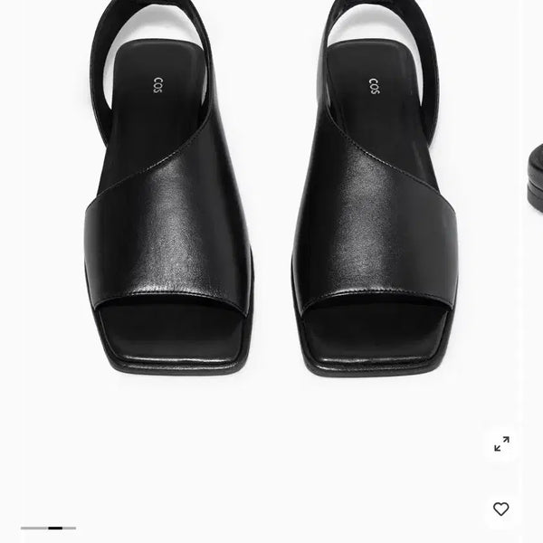 [BUNJANG] COS Black Leather Slingback Sandals Size 36 (230-235) / [박스유상태최상] cos 코스 블랙 레더 슬링백 샌들 36 230 235
