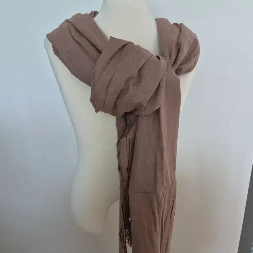 [BUNJANG] Zara Beige Brown Scarf / 자라 ZARA 스카프 베이지브라운