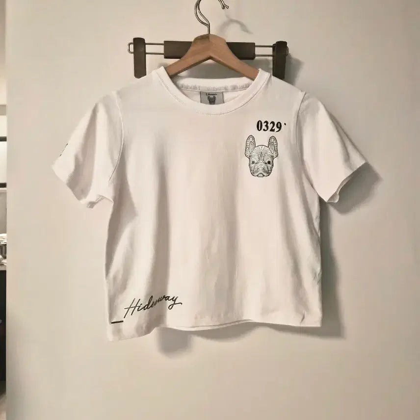 [BUNJANG] LIFEWORK French Bulldog Graphic T-Shirt White / 라이프워크(LIFEWORK) 프렌치불독 포인트 티셔츠 (화이트)