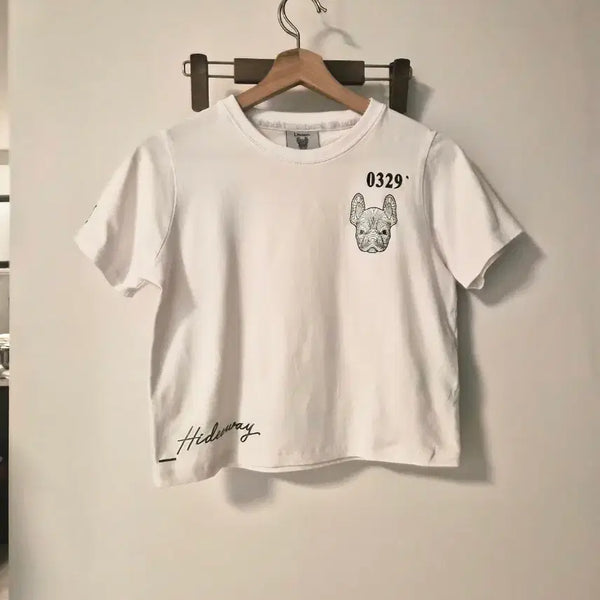 [BUNJANG] LIFEWORK French Bulldog Graphic T-Shirt White / 라이프워크(LIFEWORK) 프렌치불독 포인트 티셔츠 (화이트)