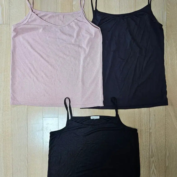 [BUNJANG] 3-Piece Spaghetti Strap Tank Top Bundle Set / 끈나시 3종 일괄