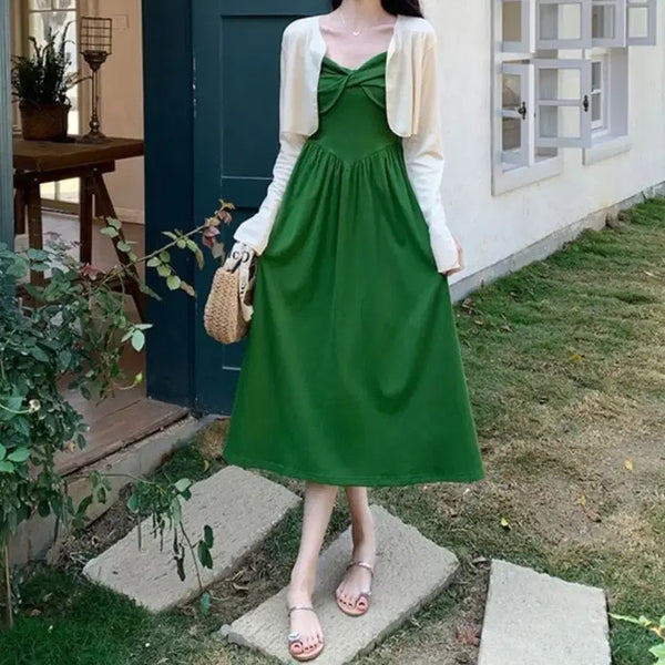 [BUNJANG] Green Garden Dress Set - M / 그린가든 원피스세트-M