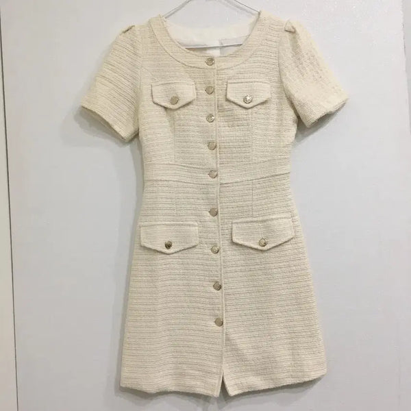 [BUNJANG] MAJE Button Tweed Mini Dress Size 34 / MAJE 마쥬 버튼 트위드 미니 원피스 34