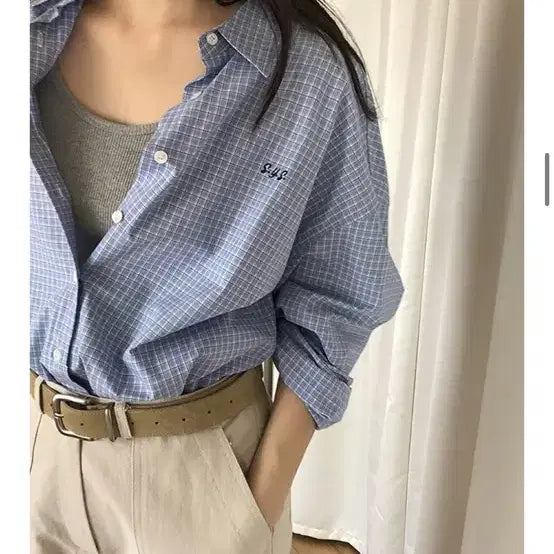[BUNJANG] SYS Check Shirt Sky Blue / 시스 sys check shirt - sky 체크셔츠 스카이컬러