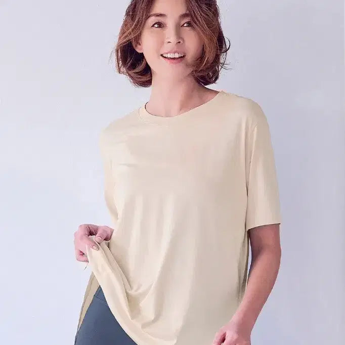 [BUNJANG] STL Workout Tops - Set of 2 (Beige & Black) / stl 운동복 상의 2벌 일괄