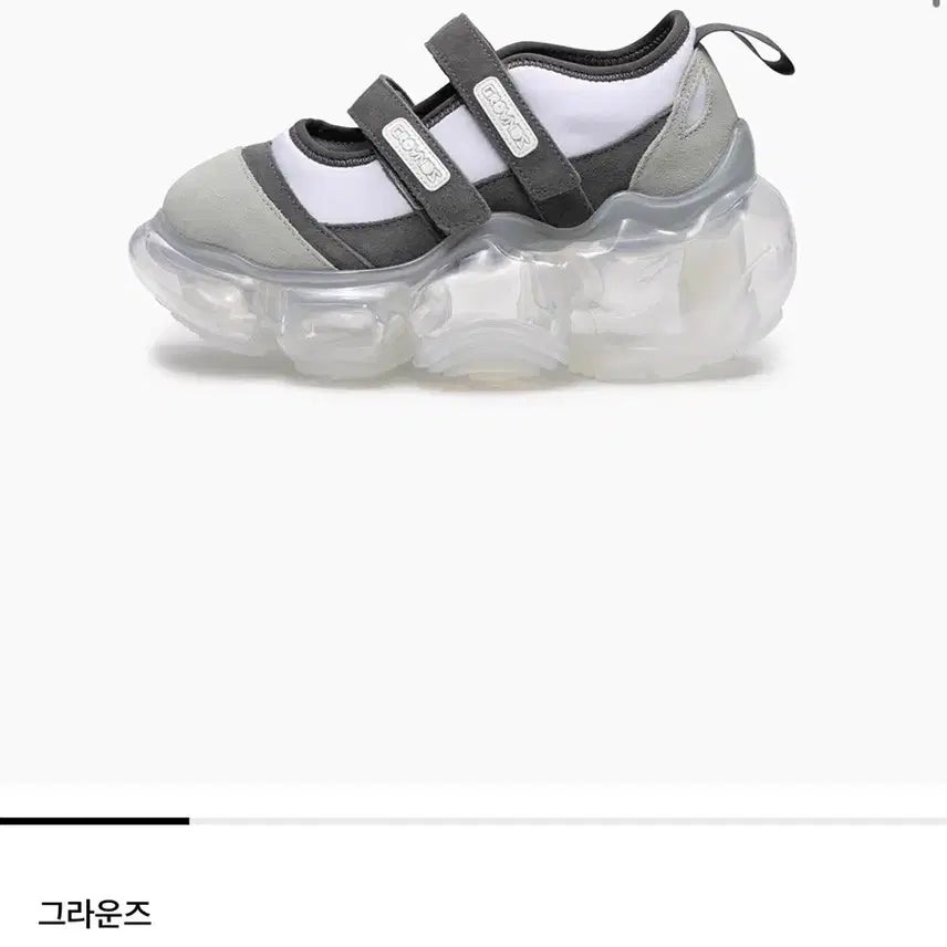 [BUNJANG] Grounds Muepi Mary Jane Double White Gray Shoes / 그라운즈 무피 메리제인 더블 화이트 그레이 판매