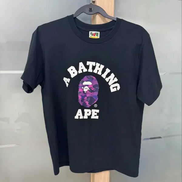 [BUNJANG] BAPE Color Camo College T-Shirt Black Purple / 베이프 반팔티