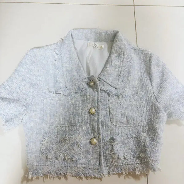 [BUNJANG] Summer Crop Tweed Jacket (S) / 여름 크롭 트위드 (S)