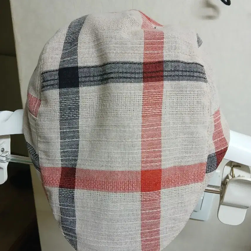 [BUNJANG] Summer Check Pattern Hunting Cap Beige Red / 여름 체크무늬 헌팅캡 베이지 레드
