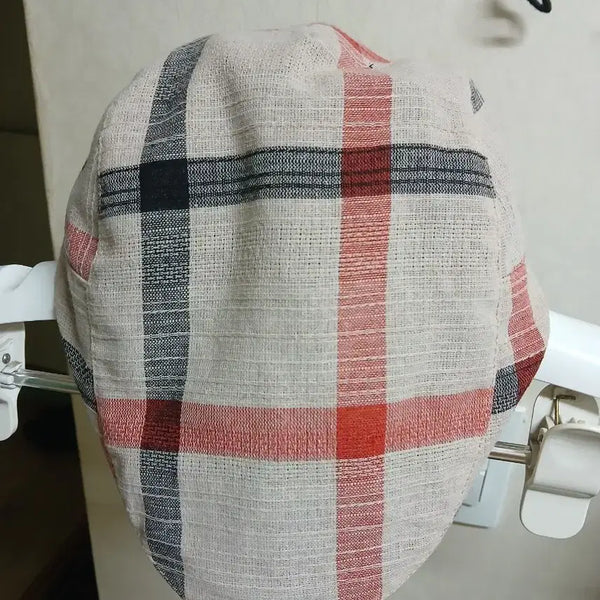 [BUNJANG] Summer Check Pattern Hunting Cap Beige Red / 여름 체크무늬 헌팅캡 베이지 레드