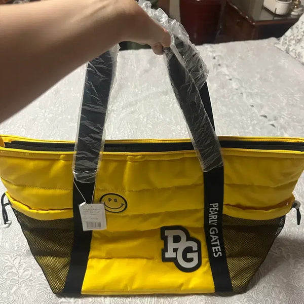 [BUNJANG] Pearly Gates Quilted Yellow Tote Bag / PEARLY GATES 퀼팅 옐로우 토트백