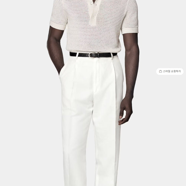 [BUNJANG] Suitsupply 25SS Cotton Silk Short Sleeve Crochet Button-Down Polo Knit / 수트서플라이 25ss 코튼 실크 숏 슬리브 크로셰 버튼다운 폴로 니트