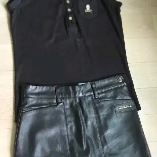 [BUNJANG] Mark &ロナ Leather Skirt S / 마크앤로나 골프웨어  레더가죽 스커트S
