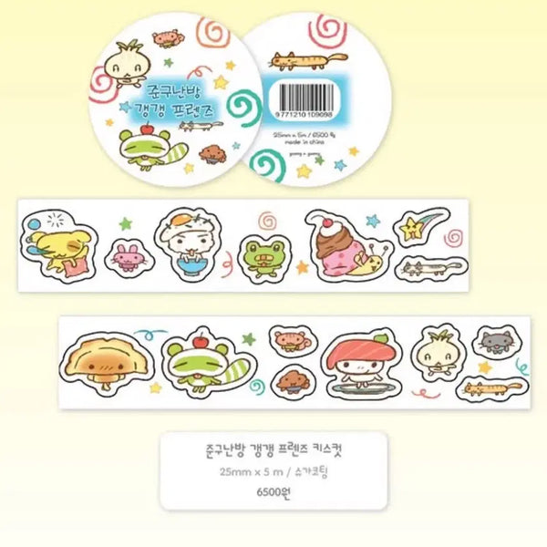 [BUNJANG] Ganggang Jun-gu Nan-bang Ganggang Friends Kiss Cut Masking Tape / [문구] 갱갱 준구난방 갱갱 프렌즈  키스컷 마테띵 소분