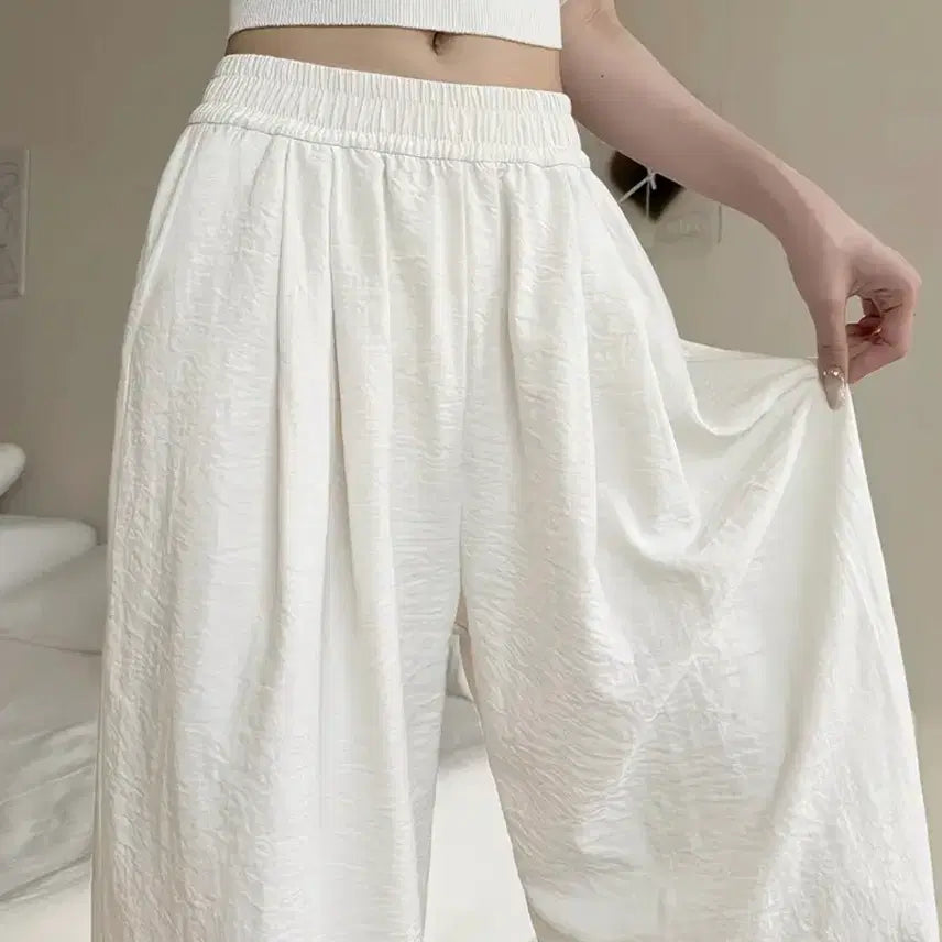 [BUNJANG] Ivory Wide Leg Pants (Summer) / 여름용 아이보리 와이드 팬츠