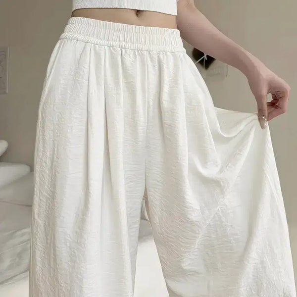 [BUNJANG] Ivory Wide Leg Pants (Summer) / 여름용 아이보리 와이드 팬츠