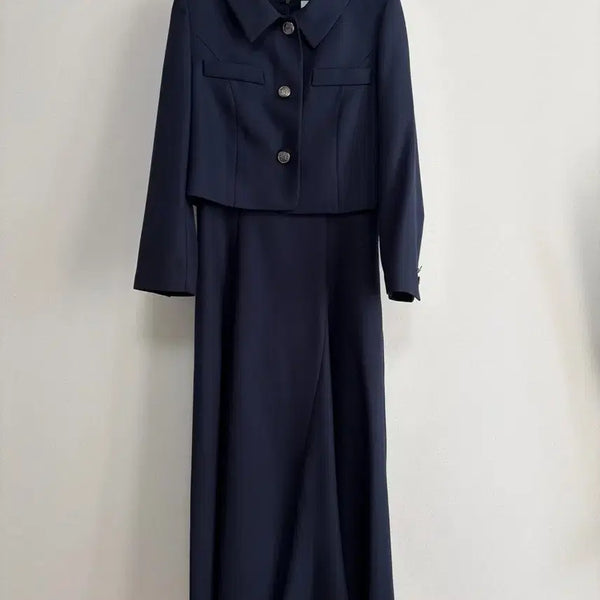 [BUNJANG] MICHAA Jacket and Dress Set Navy / 미샤 자켓 원피스 셋업