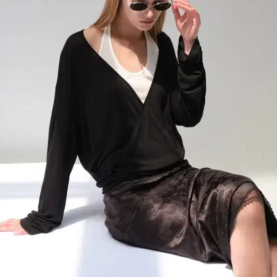 [BUNJANG] Grovestore VARA Halter Wrap Set Black / 그로브 VARA HALTER WRAP SET