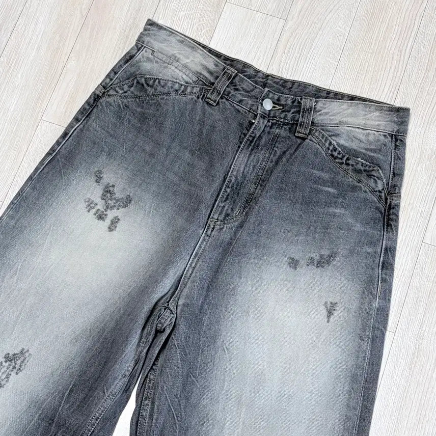 [BUNJANG] Known Vintage Washed Denim Pants Charcoal Size 1 / [노운] 빈티지 워시드 데님팬츠 차콜 1사이즈