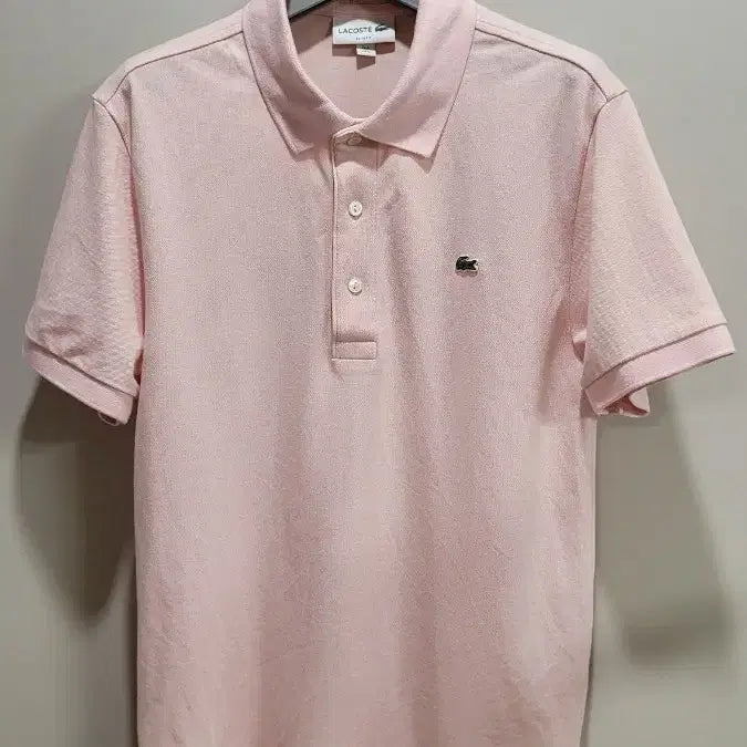 [BUNJANG] Lacoste Men's Pink Short-Sleeve Polo T-Shirt / 라코스테 남성 티셔츠