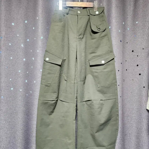 [BUNJANG] Women's Cargo Wide Pants (Khaki) - Size 55 Recommendation / 미사용 // 26년제조 여성 카고 와이팬츠 카키 -55추천